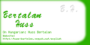bertalan huss business card